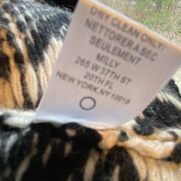 0636 Milly Of New York Geometric Print Knit Cashmere Cardigan Size L NWOT - Picture 7 of 8